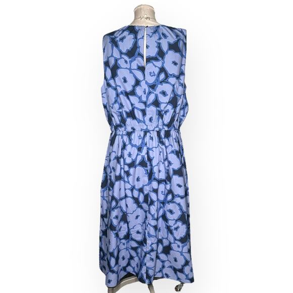 New $140 BANANA REPUBLIC Floral Midi Dress Pull-On Banded Waist Brunch Tea Party - Picture 9 of 15